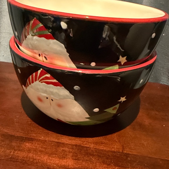 TWO Certified International Holiday Santa by Becca Barton 5 5/8" Bowls - Picture 7 of 12